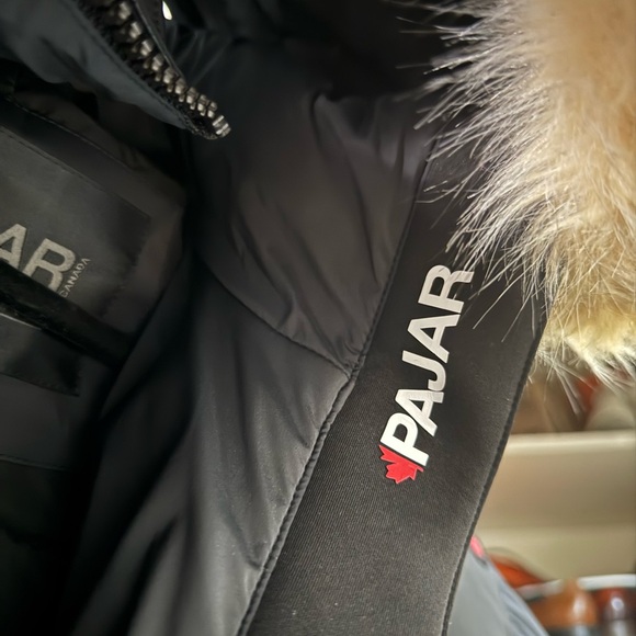 Pajar Black Puffer Jacket with Fur Trim - Picture 6 of 8